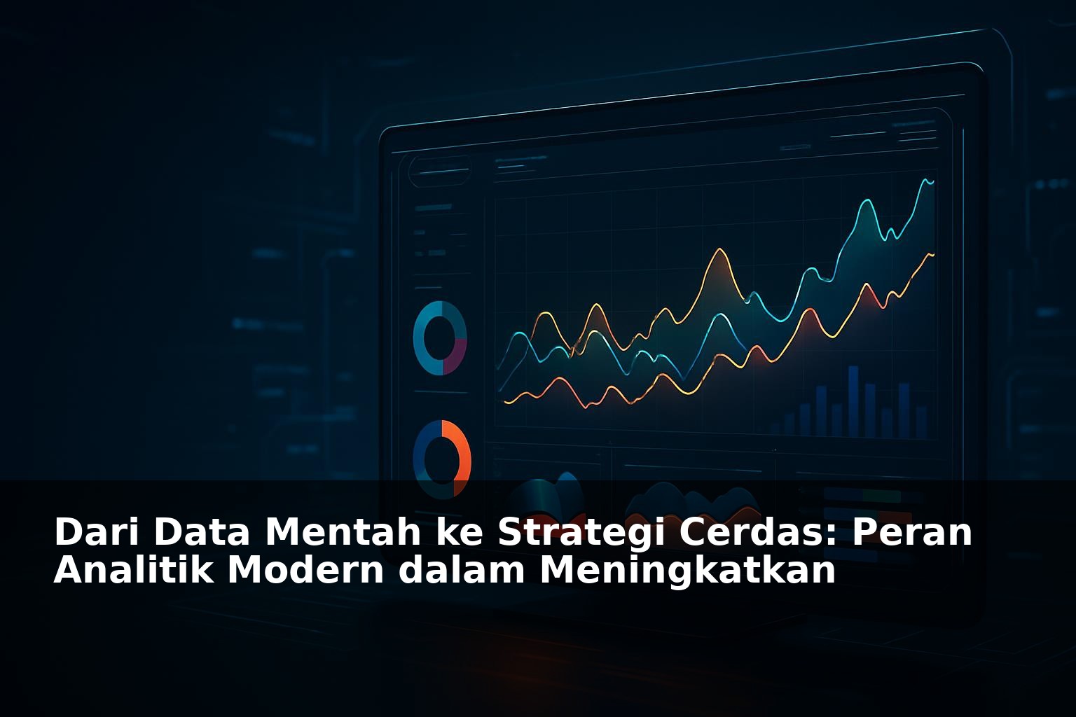 Visualisasi data modern dengan grafik dan teknologi analitik untuk efisiensi perusahaan