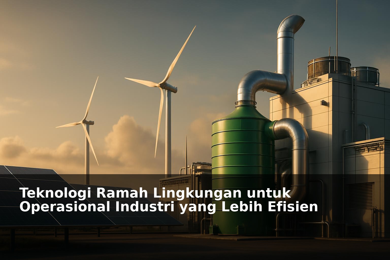Ilustrasi teknologi ramah lingkungan dalam operasional industri modern