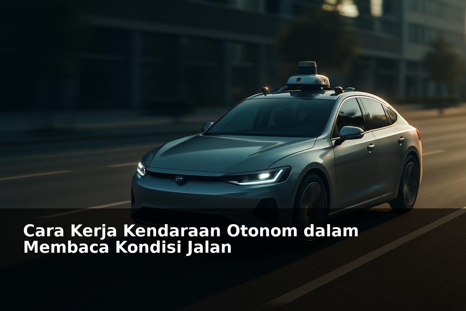 Kendaraan otonom melaju di jalan dengan teknologi sensor canggih