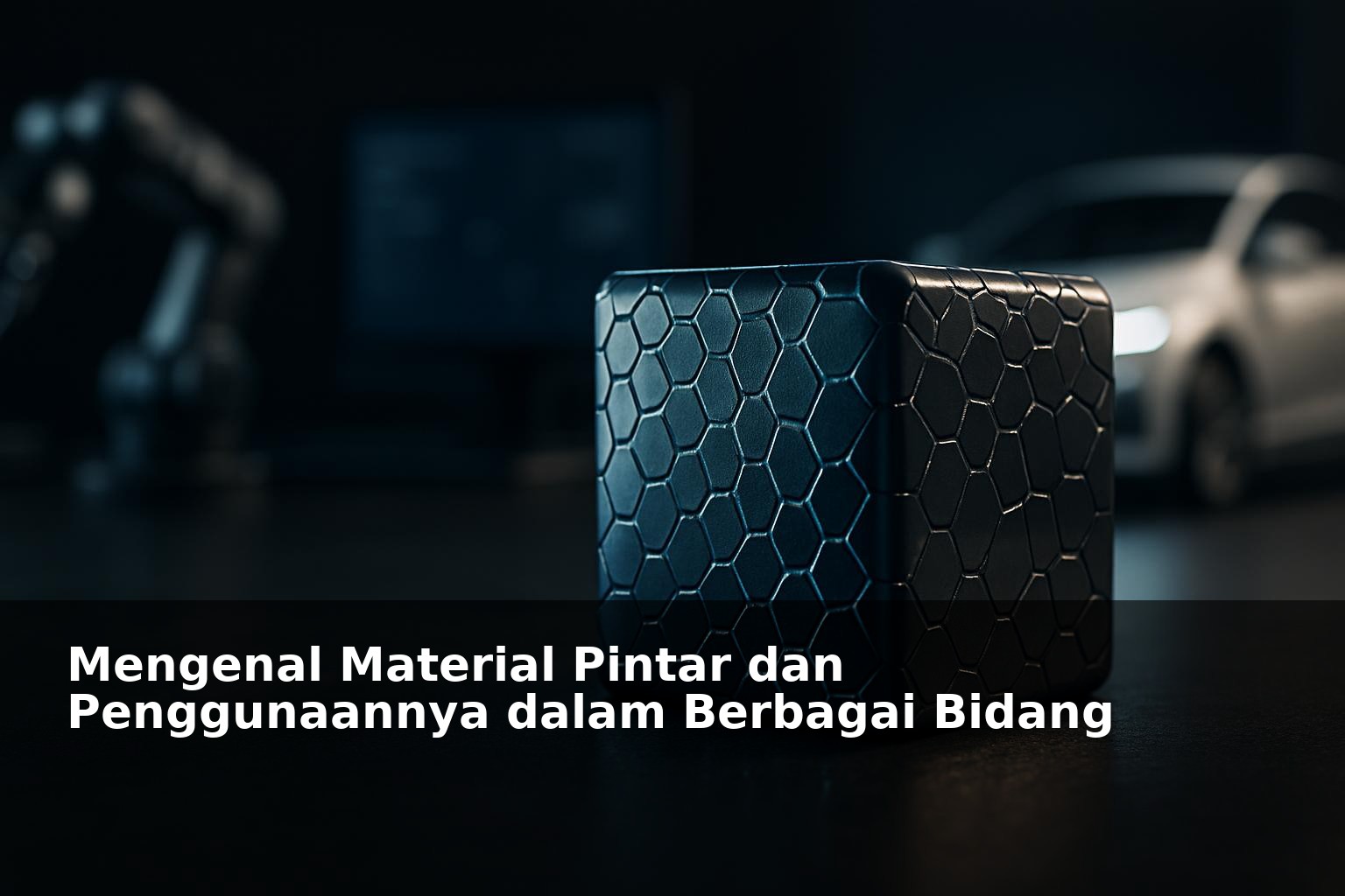 Ilustrasi material pintar dengan teknologi canggih di berbagai bidang