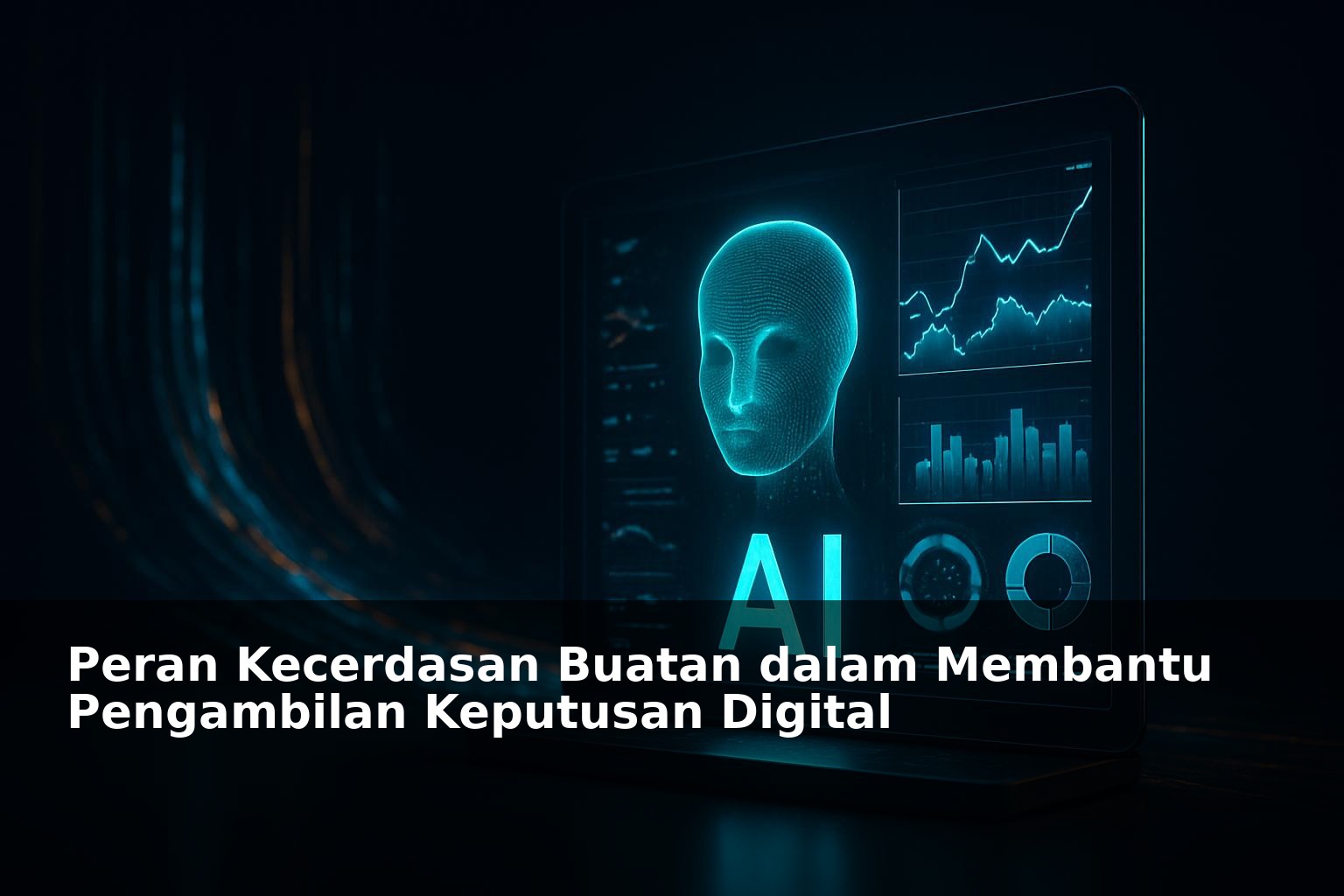 Ilustrasi kecerdasan buatan yang membantu pengambilan keputusan digital