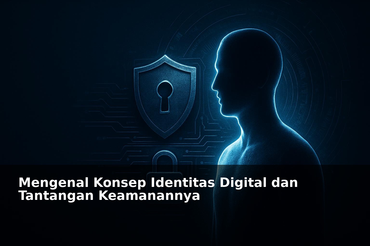 Ilustrasi konsep identitas digital dan keamanan siber