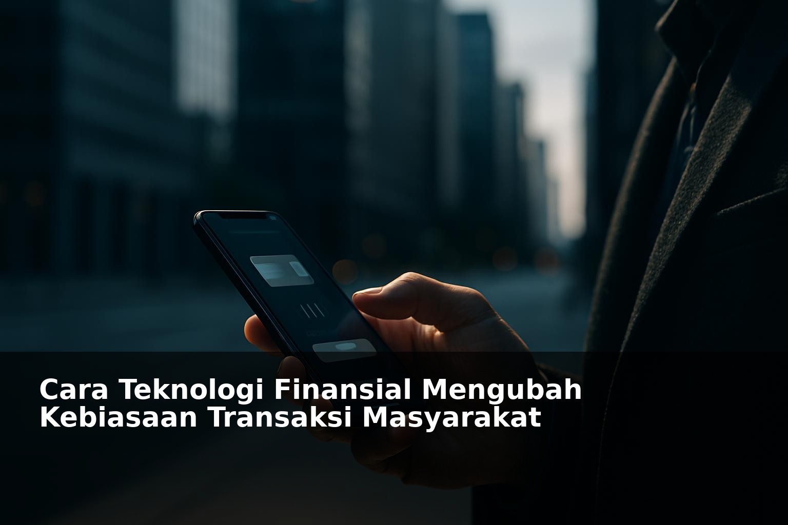 Ilustrasi teknologi finansial dalam transaksi masyarakat modern