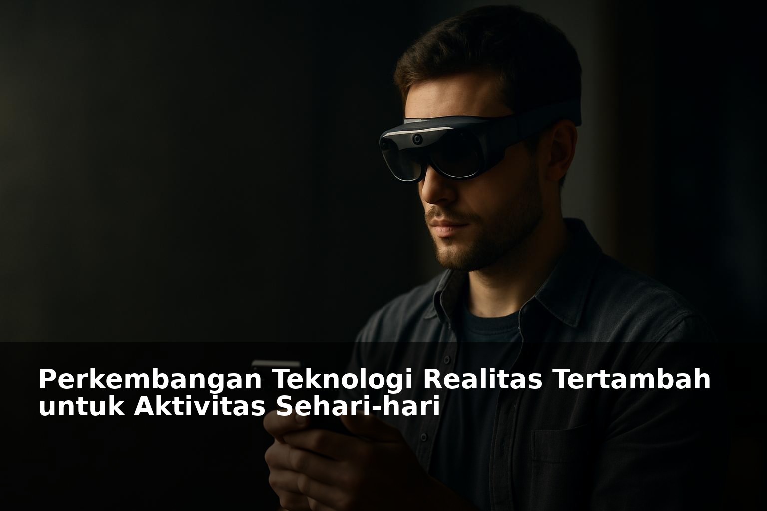 Ilustrasi teknologi realitas tertambah pada aktivitas sehari-hari